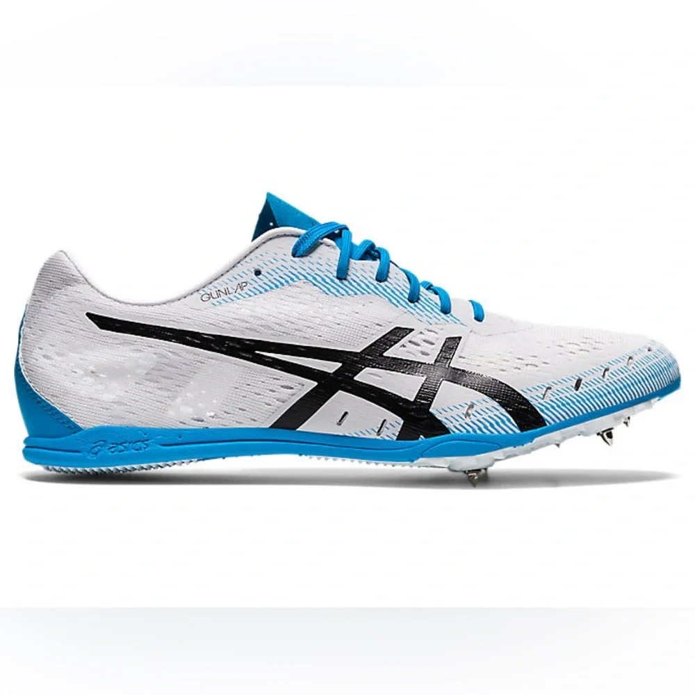 ASICS Men's Track Shoes White and Blue Unisex / GUN LAP 2 / Size 10